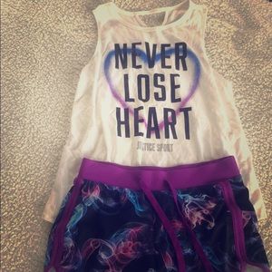 girls justice sport 2 piece set